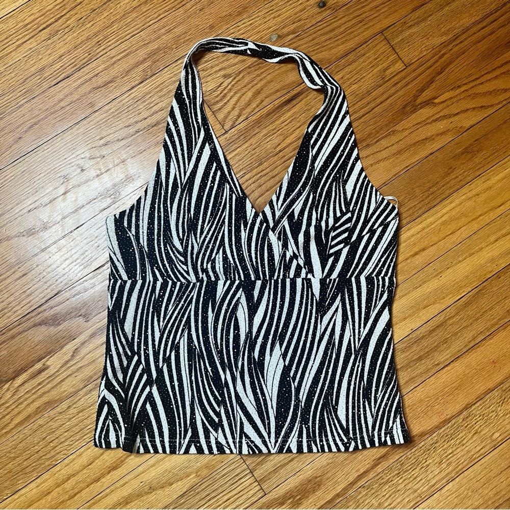 90s Zebra Halter Top